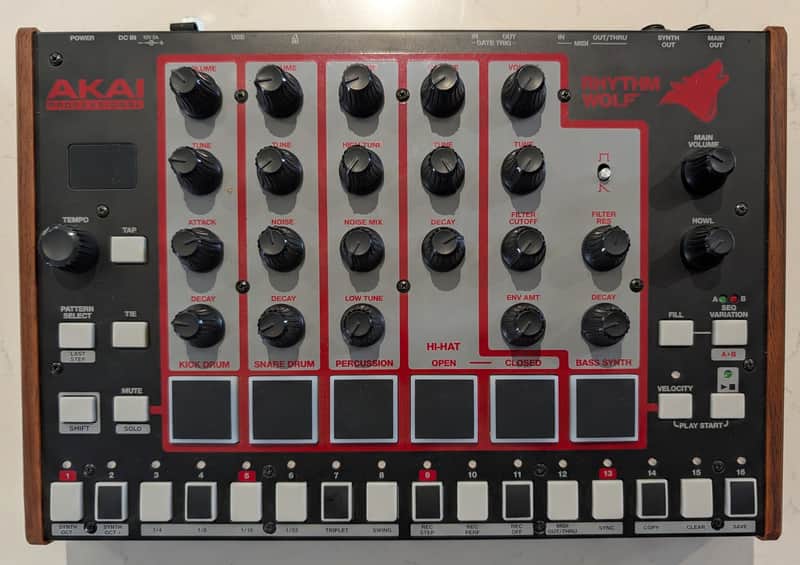 Akai Rhythm Wolf Analog Drum Machine and Bass Synthesizer