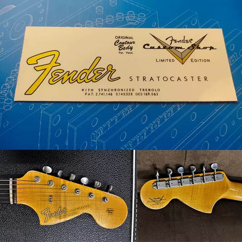 Original Fender Electric Guitar Headstock Logo Water Transfer Decal with Peel-ST-66-67-Off Film image 1