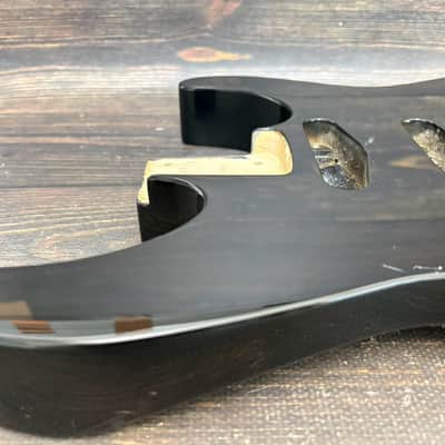 80s KRAMER LK-3 Body Black w/Original Bridge and Plate Made in Japan image 8