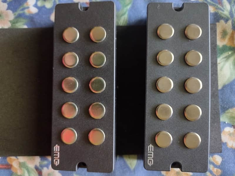 EMG 40hz passive 5 string pickup set 2010s 2020s - black, aesthetic pole pieces added image 1