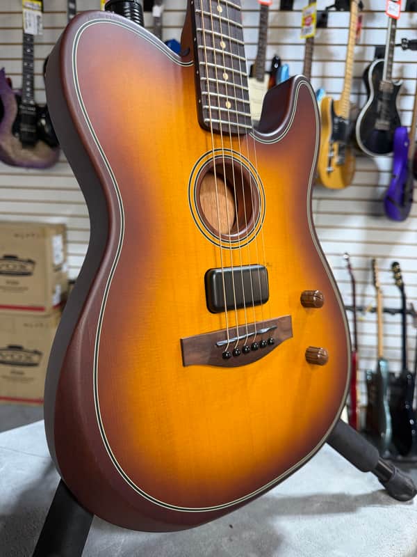 Fender Acoustasonic Standard Telecaster Acoustic-electric Guitar - Honey Burst & PLEK*D #048 image 1