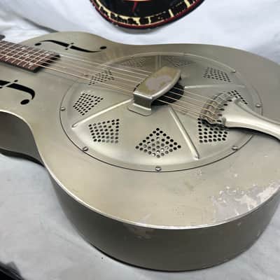 Regal RC-43 Antiqued Nickel-Plated Body Triolian Resonator Guitar image 19