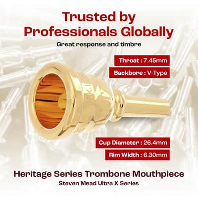Denis Wick Steven Mead Ultra Euphonium Mouthpiece Silver Plated 5880E-SM3U image 4