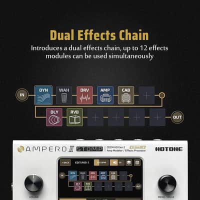 HOTONE Guitar Multi Effects Processor Multi Effects Pedal Touch Screen Guitar Bass Amp Modeling IR Cabinets Simulation Guitar Effects Pedal Multi FX Processor Ampero II Stomp image 2