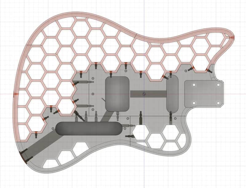 Custom 3D-Printed Guitar Body - PETG Material image 1