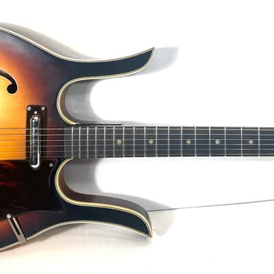 Vintage Silvertone Longhorn Danelectro hybrid electric guitar The Awesomesauce Longhorn 1968 - Sunburst image 2