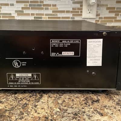 SONY CDP-C445 CD Player 5 Disc Changer no Remote image 2