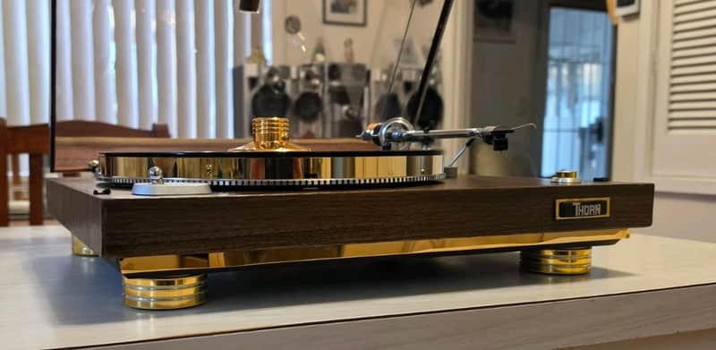 VINTAGE THORN RESTORED TURNTABLE/33/45 SPEED/GOLD STYLE CHROME EDITION image 1