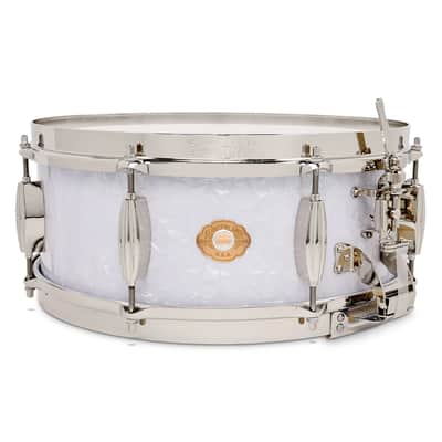 Slingerland 5.5x14" Radio King Solid Maple Snare Drum, White Marine Pearl, Nickel HW image 1