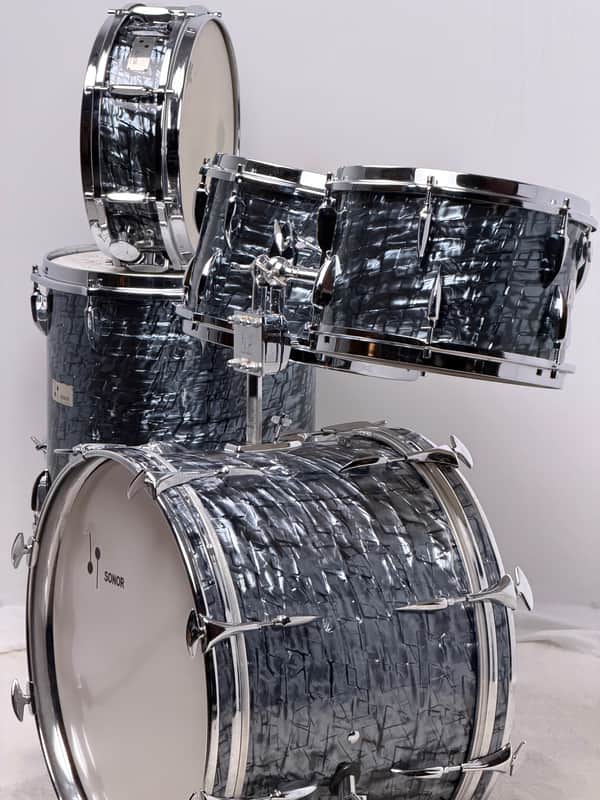 Sonor 20/12/13/16/5x14" 60's “New York” Drum Set Slate Pearl image 1
