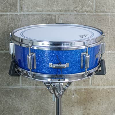 Rogers 5" x 14" 1960's Luxor Blue Sparkle Snare Drum image 10
