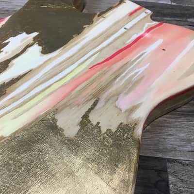 Made to Order - FRANCHIN Mars guitar body Colorful Wood Grain Oil Paint and Metallic Leaf Swamp Ash Telecaster-Tele-T-Style Made in Italy image 10