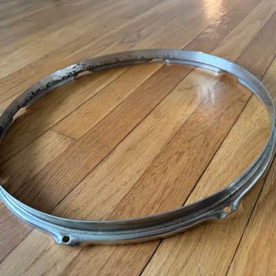 WFL Zephyr Lug Era 14 Inch Nickel Plated Snare Drum Batter Hoop Rim 8 Lug image 1