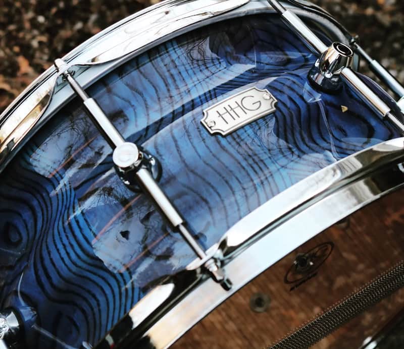 HHG Drums 14x7- 32mm Thick Contoured Ash Stave Snare(This Shell Completed With Your Choice Of Hardware) 2021 Electric Blue High Gloss Lacquer image 1