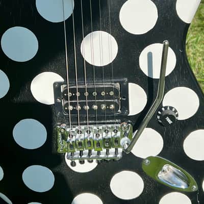 MusiKraft Super Strat - Black w/white polka dots- EVH image 11