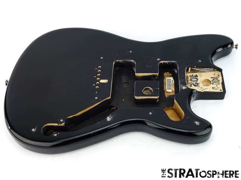 2016 Fender Duo-Sonic BODY Guitar Parts Alder Offset Shape Guitar Parts Black SALE image 1