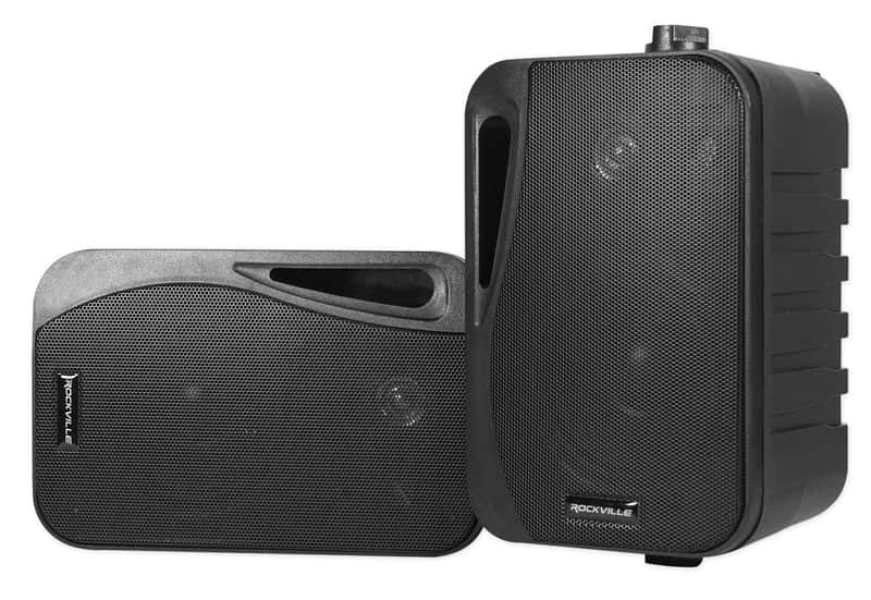 (2) Rockville HP4S-8 BK Black 4" Outdoor/Indoor 8-Ohm Wall Mount Home Speakers image 1