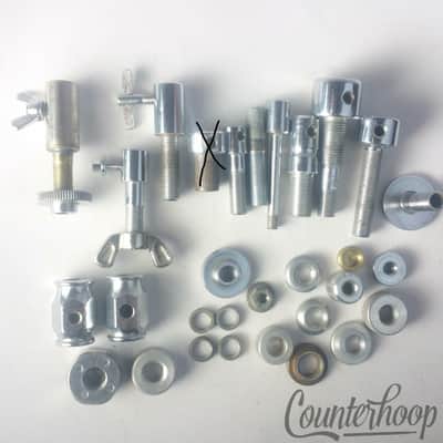 Hi-Hat Clutch Parts Lot Misc Cymbal Mount Parts Nuts Wing-Screws Vintage Chrome image 1