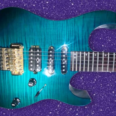 ⚠️ 1993 Washburn USA MG-70 Teal Flame! SSH PUs! Excellent Condition! ⚠️ image 1