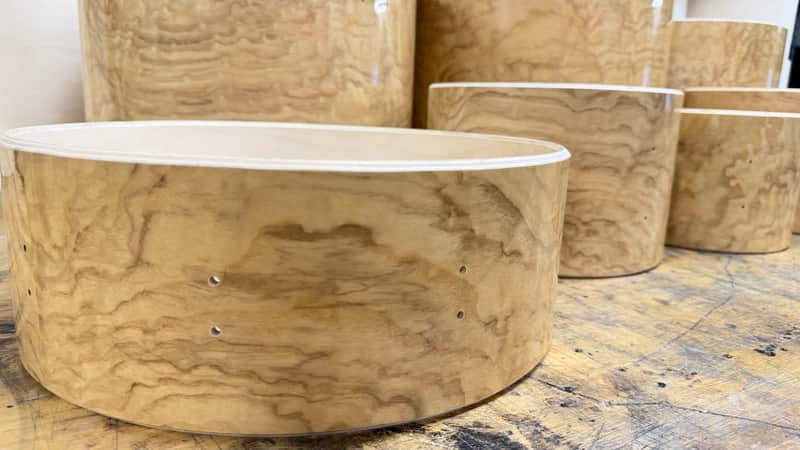 TAMO ASH exotic wood and Maple 7 pcs shell set - 5 ply core shells - Clear gloss polished BEST OFFERS ACCEPTED! image 1