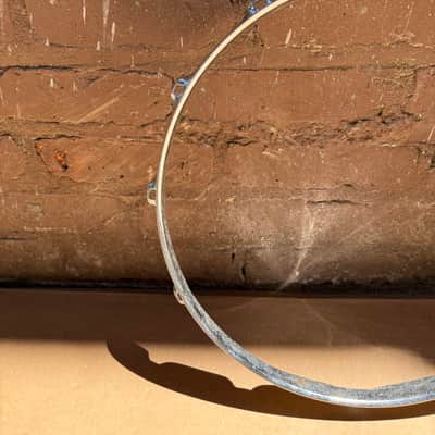 Unbranded 14.5" 12-Lug Triple-Flanged Drum Hoop Rim Chrome Steel - Used image 2