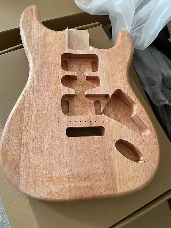 Mahogany Wood Guitar Strat Style Body image 1