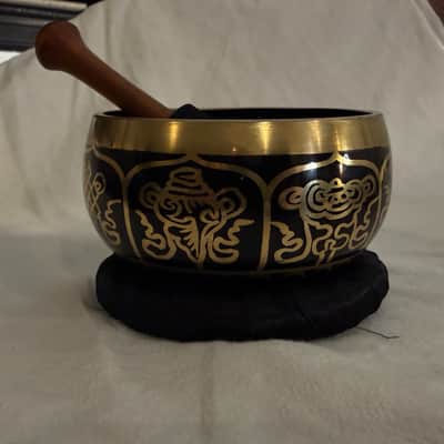 Meinl SB-OR-400 Sonic Energy Ornamental Singing Bowl with Mallet 2010s - Black image 2