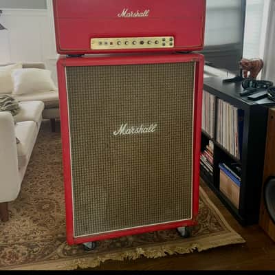 RARE Marshall 2045 / 'Artiste' 2x12 Vertical Cabinet 1973 - Original Red Tolex! image 6