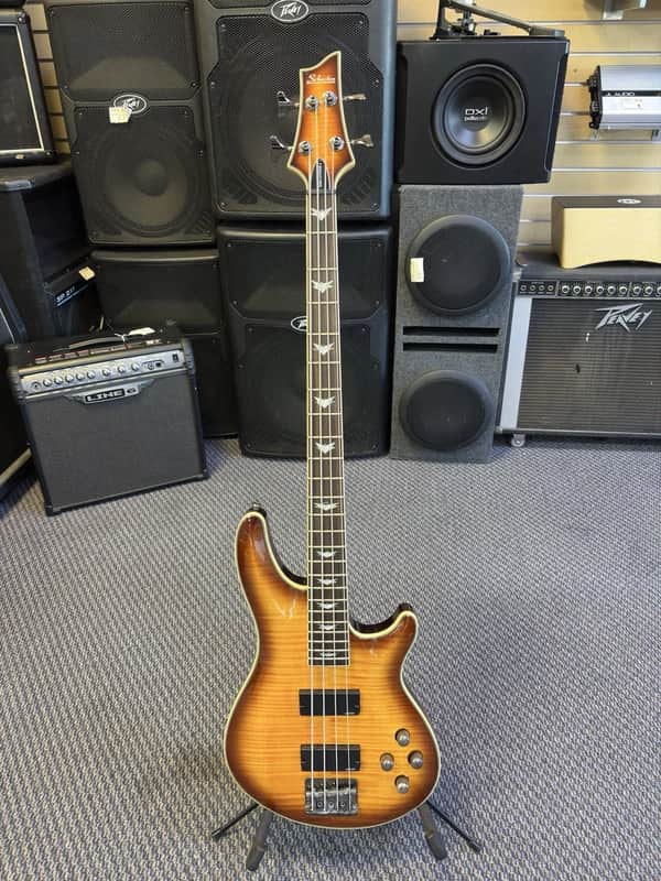 Schecter Omen Extreme-4 Active 4-String Bass 2010s - Vintage Sunburst image 1