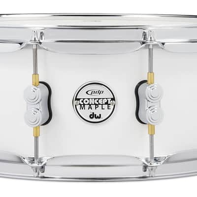 PDP Maple Snare Drum - Pearl White - Chrome 5.5" X 14" w/ Remo Head image 1