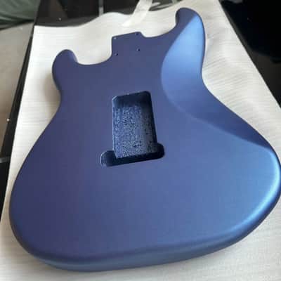 Matte Blue Paulownia Wood Guitar Stratocaster Strat Style Body image 6