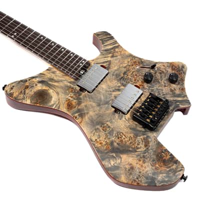 Eart GW2 Headless Electric Guitar, Right Handed, Roasted Padauk+Poplar Burl Body, 24 Stainless Steel Frets image 2