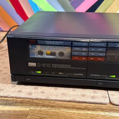 SANSUI D-W10 Twin Auto Reverse Cassette Deck Made in Japan Headphone Jack Black image 2