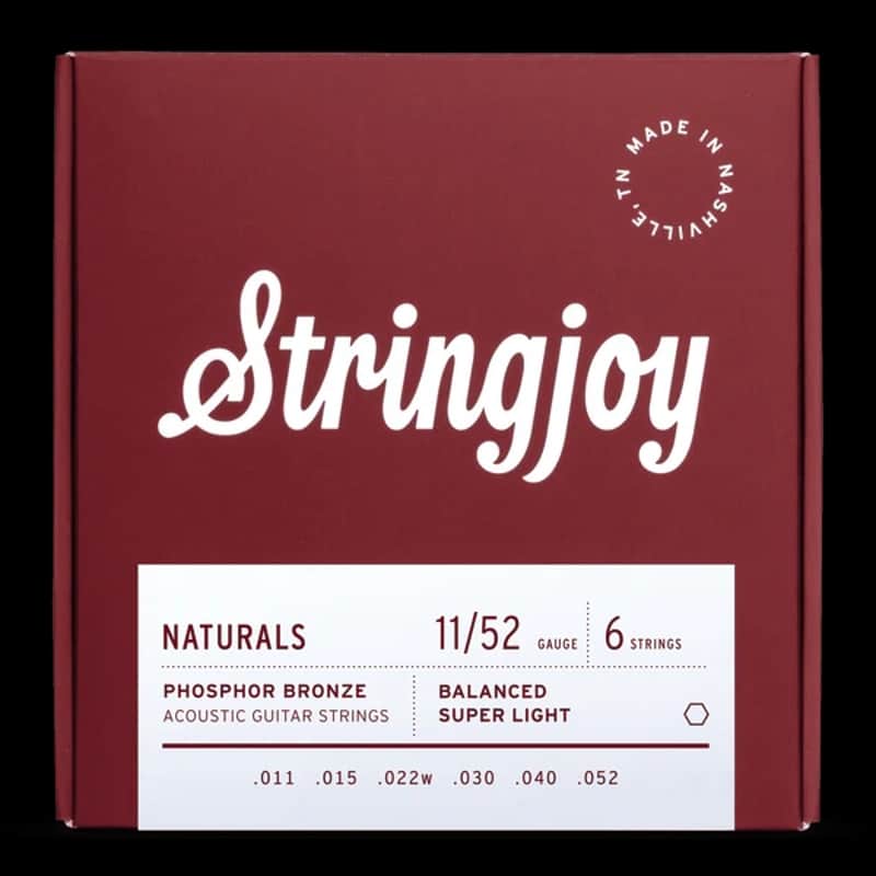 Stringjoy 11-52 Super Light Gauge Naturals - Phosphor Bronze Acoustic Guitar Strings image 1