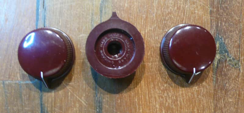 Set of 3 Oxblood Davies 1470BF Klon Guitar Effects Pedal Stompbox Control Knobs image 1