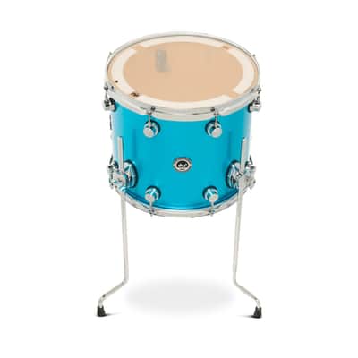DW DWe Electronic/Acoustic Floor Tom 14x12 Laser Blue Metallic image 3