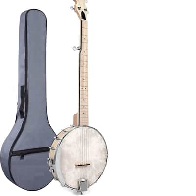 5 String Banjos Full Size Open Back Banjo Adjustable Maple Body Head with 2 Tuning Wrench, 4 Picks, Strings, Tuner, Strap Ruler, Cleaning Cloth, Gig Bag for New Beginner Professional image 1