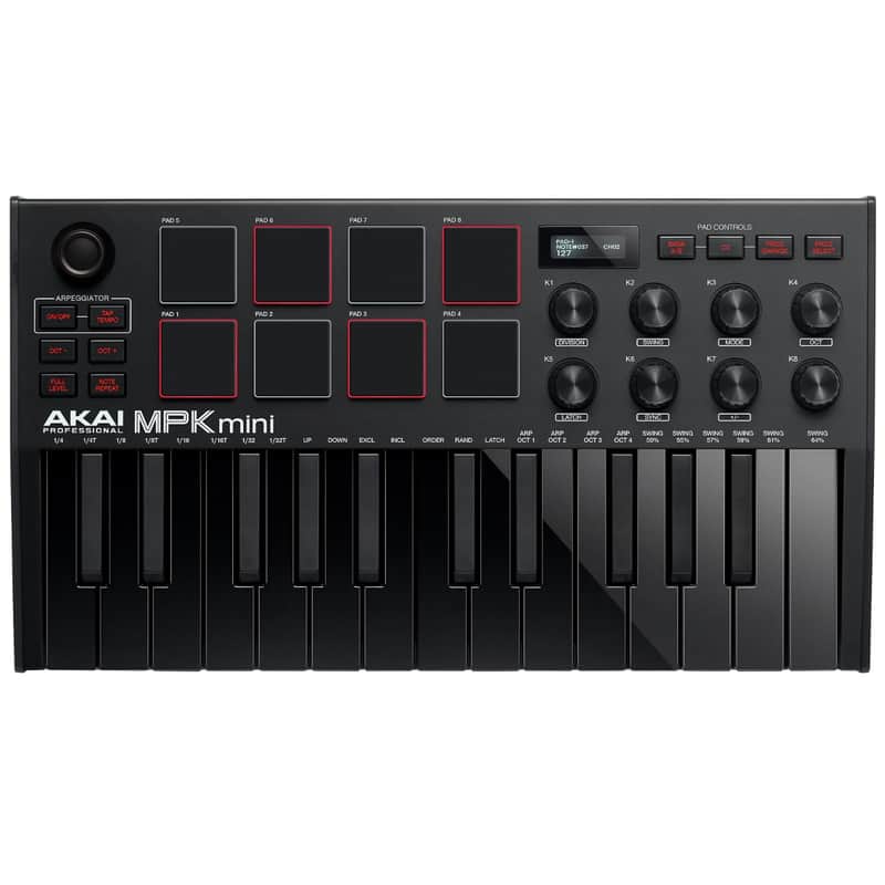 Akai MPK Mini MK3 25-Key Compact USB Keyboard & Pad Controller w Software Black - Store Demo image 1