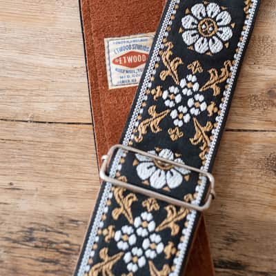 Suede-Backed Vintage Guitar Strap. "Sugar Magnolia". Handmade in London. image 5