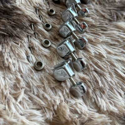 Late 1960s Fender Stratocaster / Telecaster F Logo Vintage Tuners Set - Chrome image 1