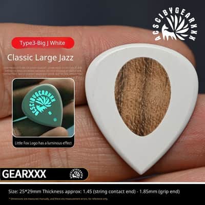 GearXXX FOX Nine-Tails Type 3 Big-J Wood Inlay PEEK Guitar Pick