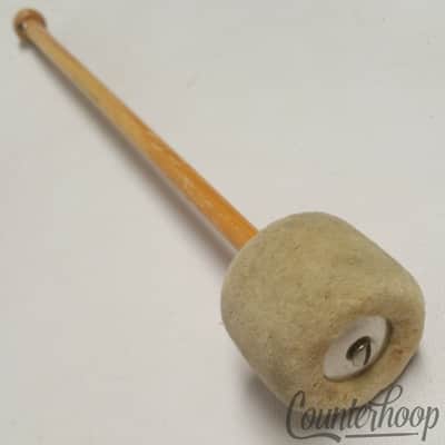 Slingerland 822 Marching Bass Drum Mallet Wood Handle Felt Vintage 50s Green Ink image 3