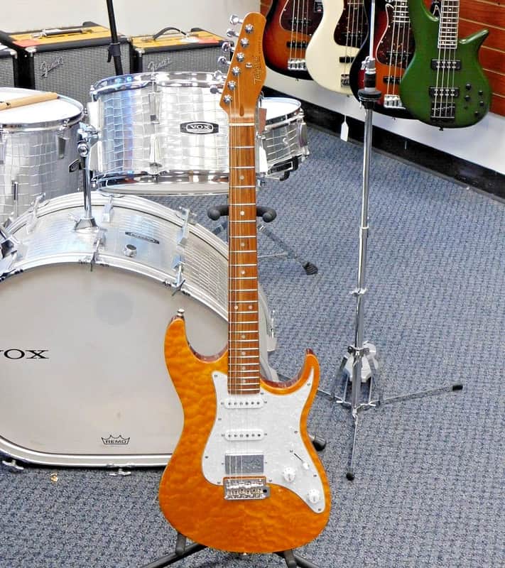 2020 Tagima Stella DW HSS Electric Guitar! Trans Amber Quilt Top! VERY NICE!!! image 1