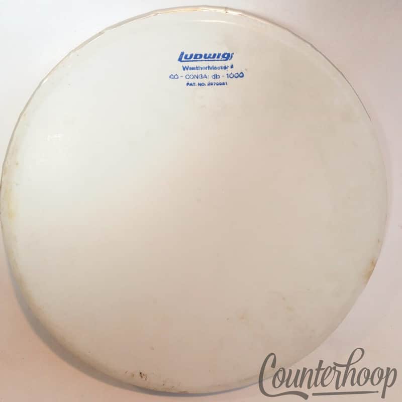 *Ludwig 12" Conga Drum Head CO db1000 WeatherMaster Vintage 70s Block Logo USA* image 1