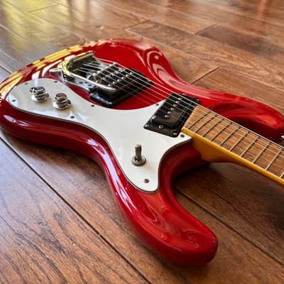 1990s Mosrite The Ventures Vibramute '65 Reissue Electric Guitar Red MIJ Kurokomo Japan image 7