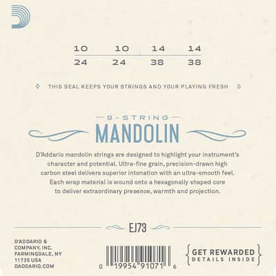 D'Addario EJ73 Phosphor Bronze Mandolin Strings, Light, 10-38 image 2