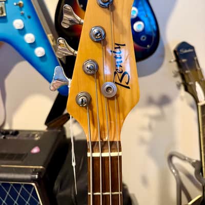 Bentley P-Style Electric Bass Guitar Early 90’s Korean MIK - Sunburst black guard image 3