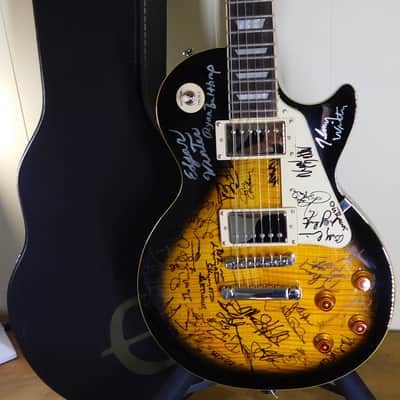 2011 Epiphone Les Paul Standard Vintage Burst Signed by Rock Legends Artists ! image 1