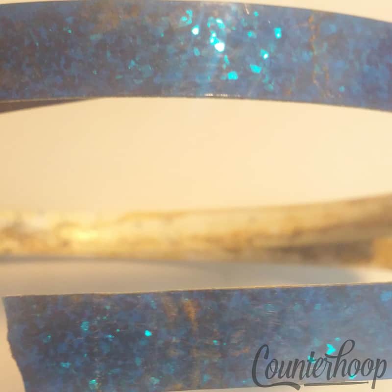 Slingerland Blue Glass Glitter Bass Drum Hoop/Rim Inlay Wrap 1/2" x 44 7/8" 60s image 1