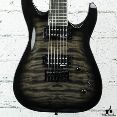 Jackson JS22Q-7 Quilt Top Charcoal Burst 7 String w/ Bag image 1